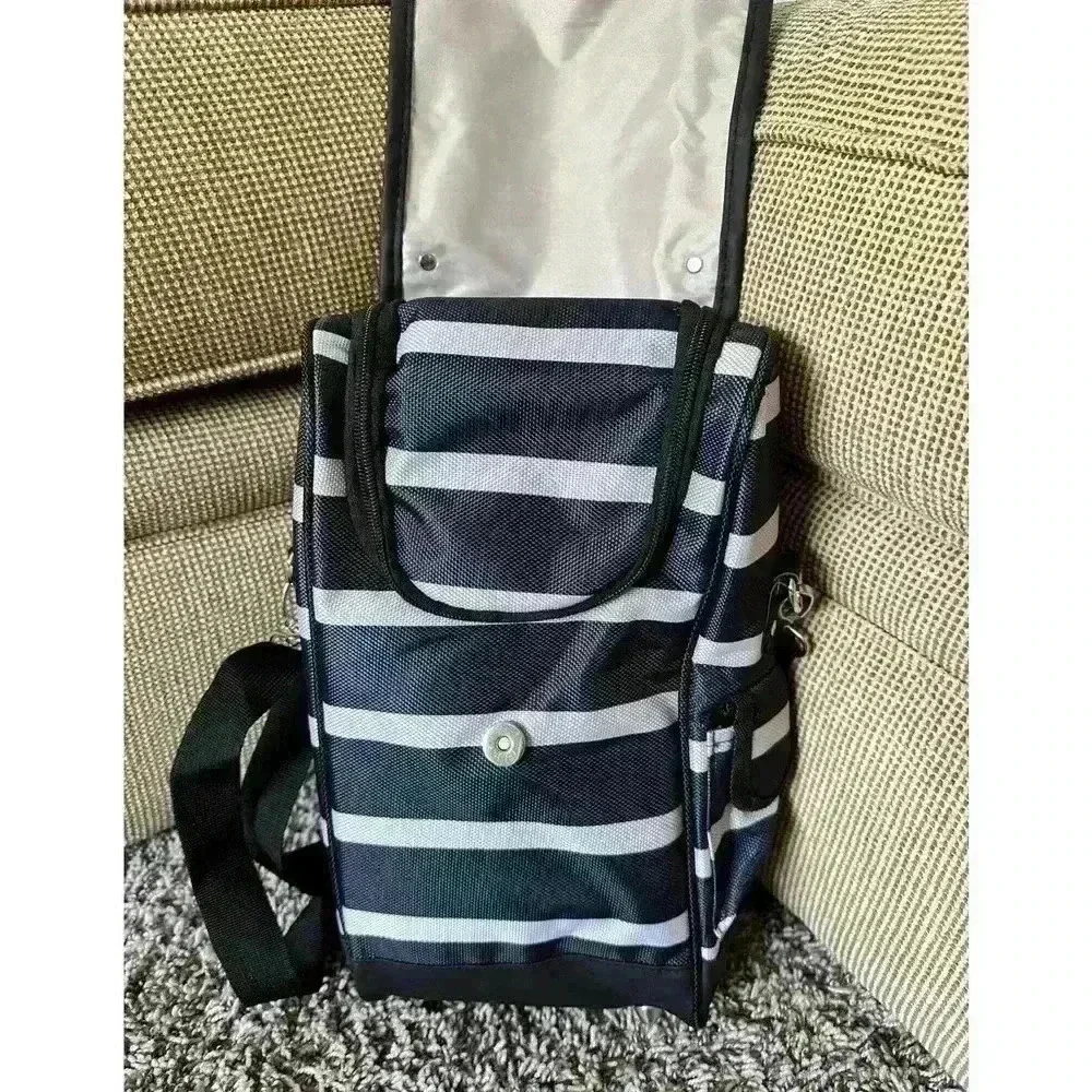 NWOT Savvy Outdoors Wine Tote Bag with Stemless Wine Glasses